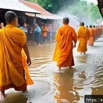 Home 18 라오스 전통 의례 - A vibrant scene of the Bun Pi Mai Water Festival in Laos during the Lao New Year in April: joyful cr...